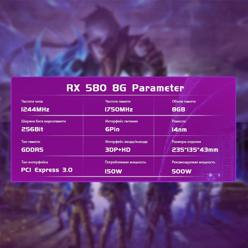 Видеокарта SURALLOW Radeon RX 580, 8 ГБ GDDR5, GDDR5 - купить по низким ...