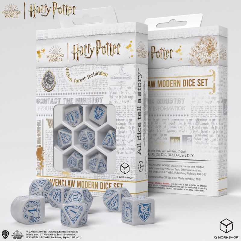 Наборкубиковдлянастольныхролевыхигр(DungeonsandDragons,DnD,D&D,Pathfinder)-HarryPotter.RavenclawModernDiceSet-White