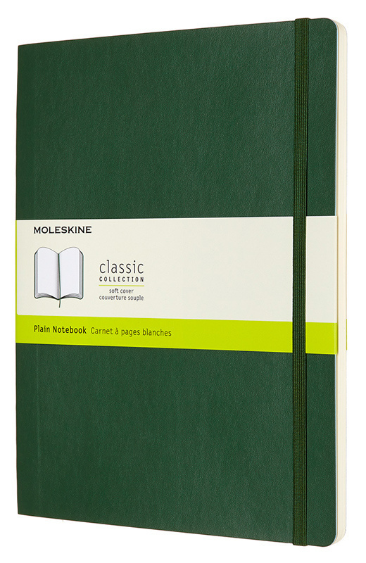 Блокнот Moleskine CLASSIC SOFT XLarge 190х250мм 192стр. нелинованный мягкая обложка зеленый  #1