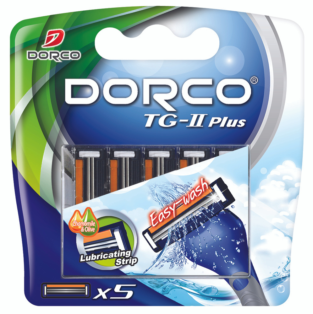 Dorco Сменные кассеты TNA3050, 2-лезвийные, крепление SLALOM, увл.полоса (5 сменных кассет)  #1