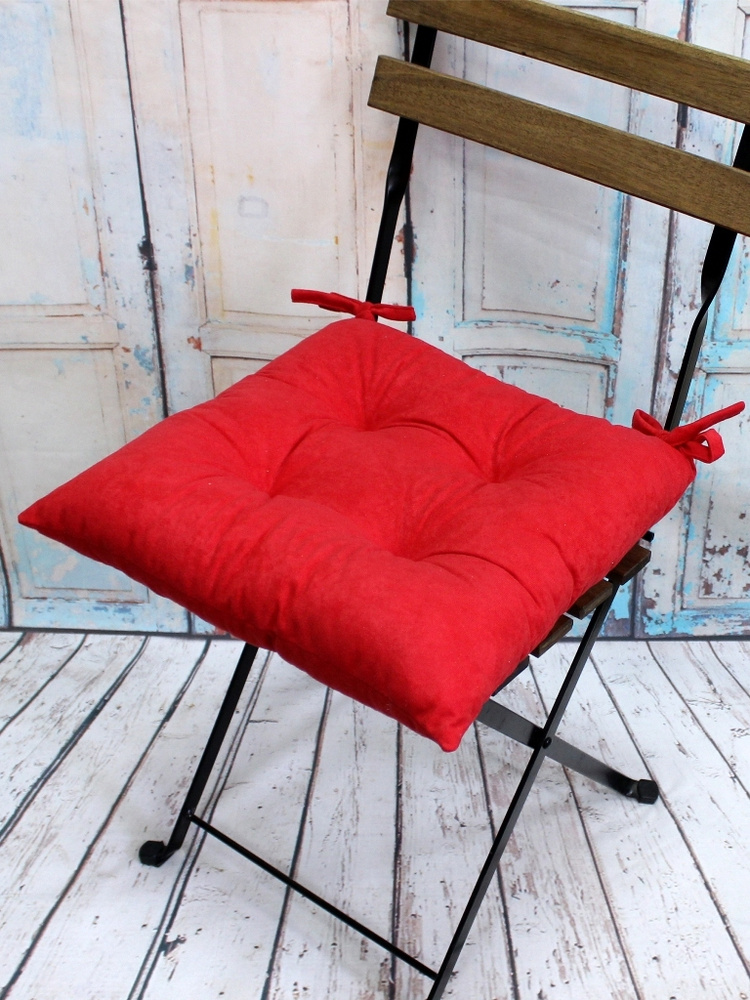 Подушка для сиденья МАТЕХ VELOURS LINE 42х42 см. Цвет ярко-красный, арт. 34-254  #1
