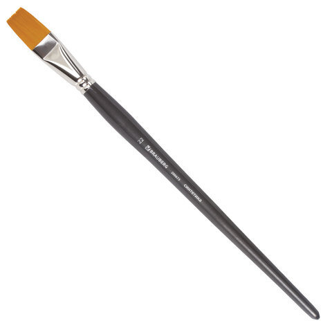 Кисть художественная Brauberg Classic, синтетика, жесткая, плоская, № 22, длинная ручка  #1