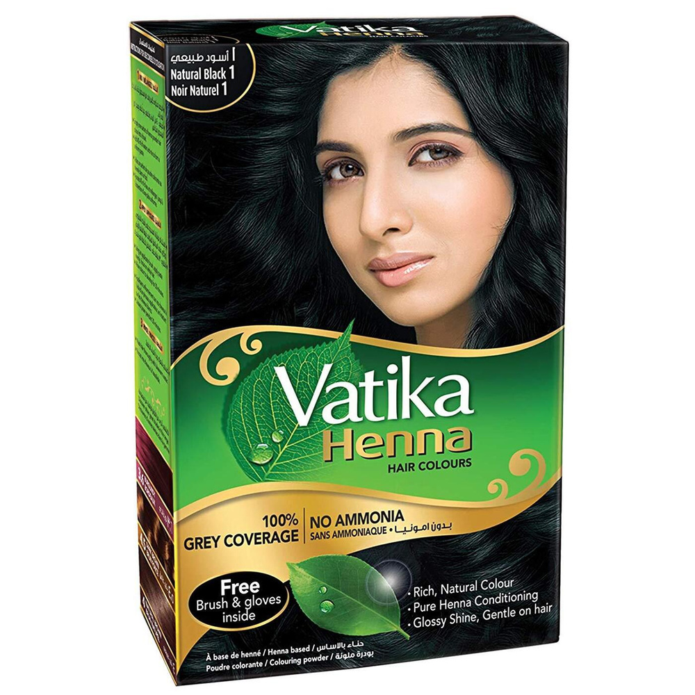 Хна для волос Dabur Vatika Henna черная Black, 6 шт. по 10 г #1