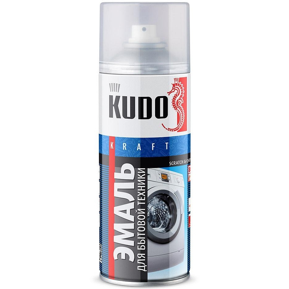 KUDO Аэрозольная краска, Алкидная, Глянцевое покрытие, 0.52 л, белый  #1