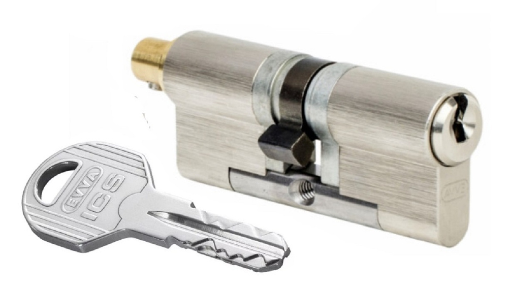 Цилиндровый механизм EVVA ICS ключ/вертушка 72 мм. (31+41В) матовый никель (личинка замка, сердцевина, #1