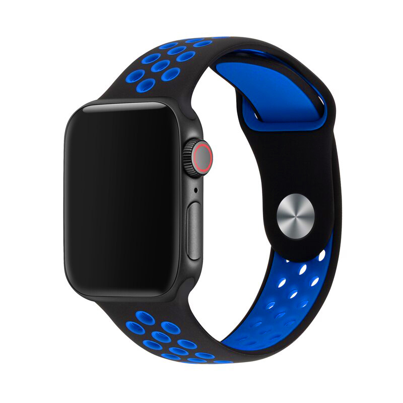 Силиконовый спортивный ремешок для смарт часов Apple Watch (Эпл Вотч) (series 1-6) 42/44 mm с перфорацией, #1