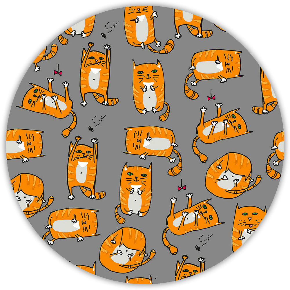 Резиновый коврик для мыши "Игривый рыжий котик" (20 x 20 см x 3 мм)  #1