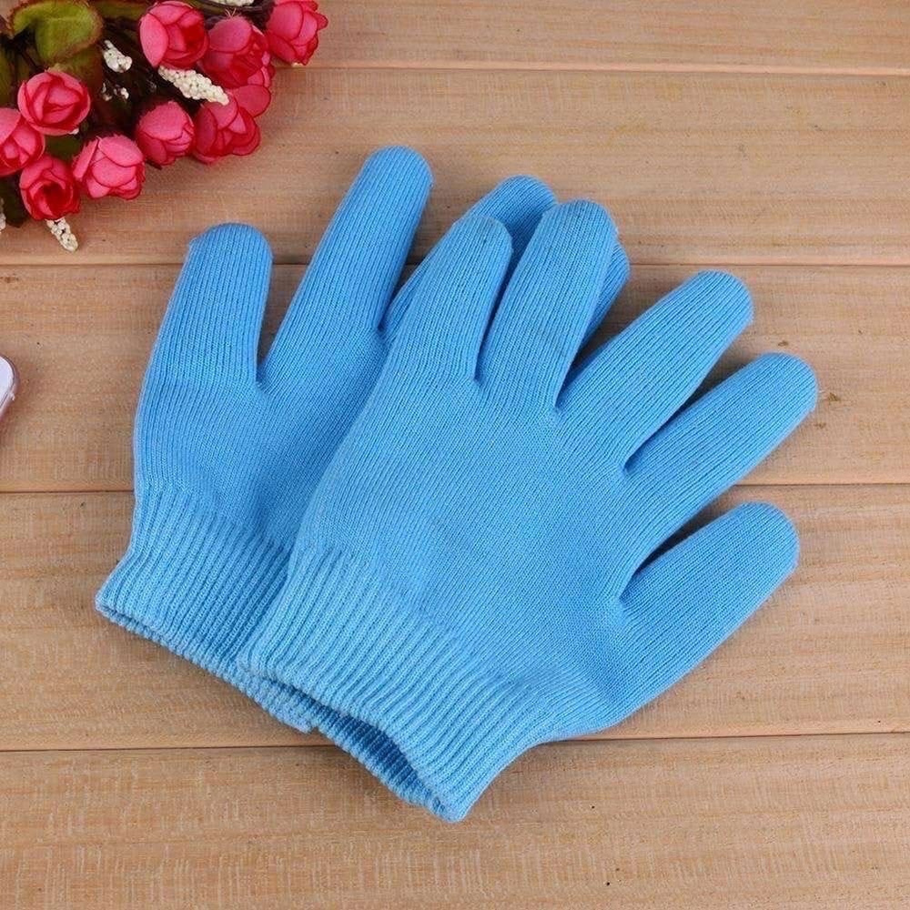 Kugu Многоразовые увлажняющие гелевые спа перчатки Spa Gel Gloves, голубые  #1