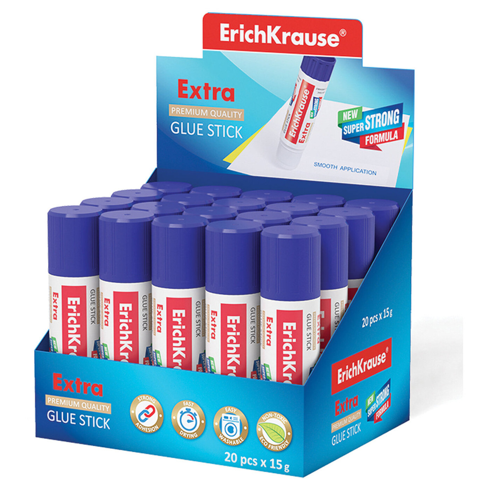 Клей-карандаш ERICHKRAUSE EXTRA 15 г упаковка 20 шт #1