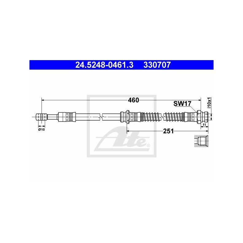 Шланг тормозной MITSUBISHI/VOLVO CARISMA/S40 -06 передн. ATE 24524804613 #1