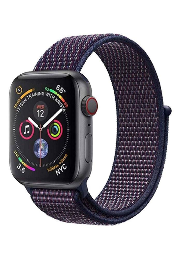 Нейлоновый тканевый ремешок для Apple Watch Series 1-8 - 38/40/41 мм (эпл вотч), фиолетовый (индиго) #1