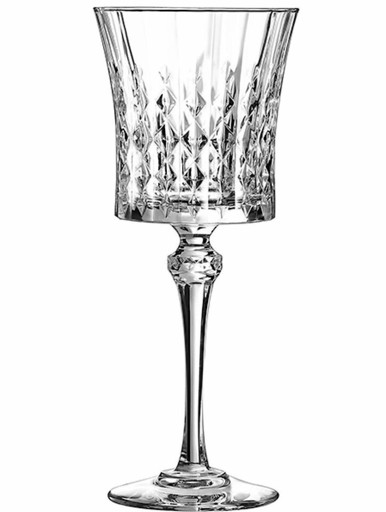 Бокалы для вина Леди Даймонд 270 мл Набор 6 фужеров на ножке Хрустальное стекло Высота-24см Прозрачный #1