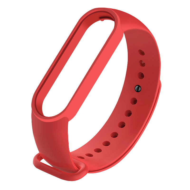 Ремешок для фитнес-браслета Xiaomi Mi Band 6/7, красный. Силиконовый, спортивный браслет для умных (смарт) #1