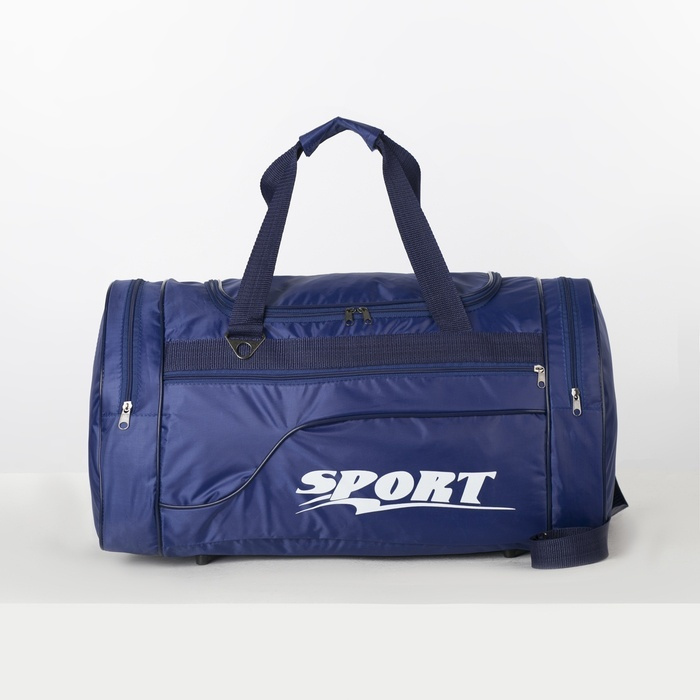 Сумка спортивная AMeN отдел на молнии, 3 наружных кармана, длинный ремень, синий  #1