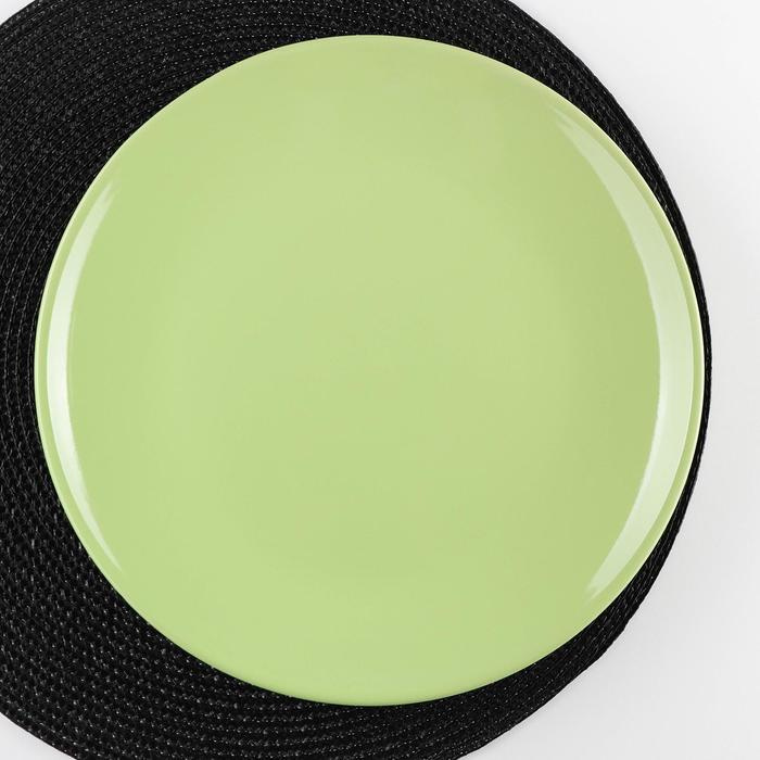 Тарелка керамическая обеденная Доляна "Пастель", d-27 см, цвет зелёный  #1