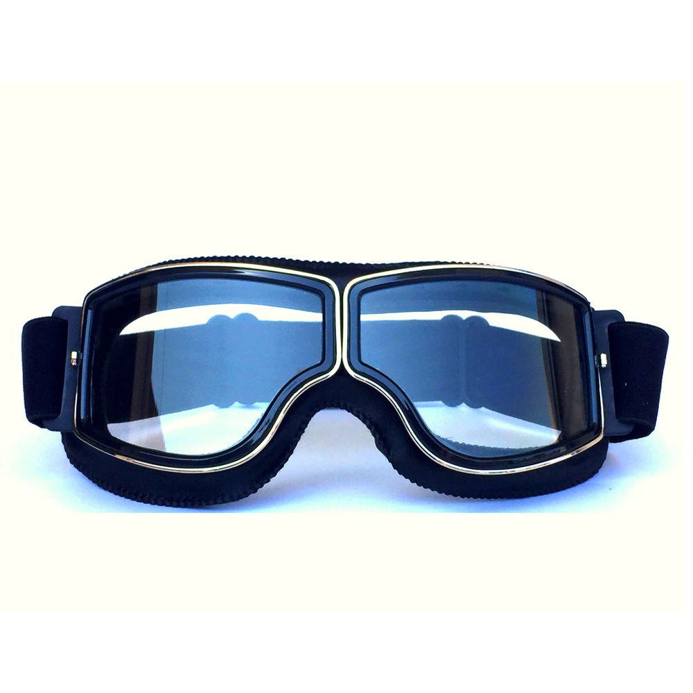 Мотоциклетные ретро очки BLF в винтажном стиле (мотоочки, маска), прозрачная линза  #1