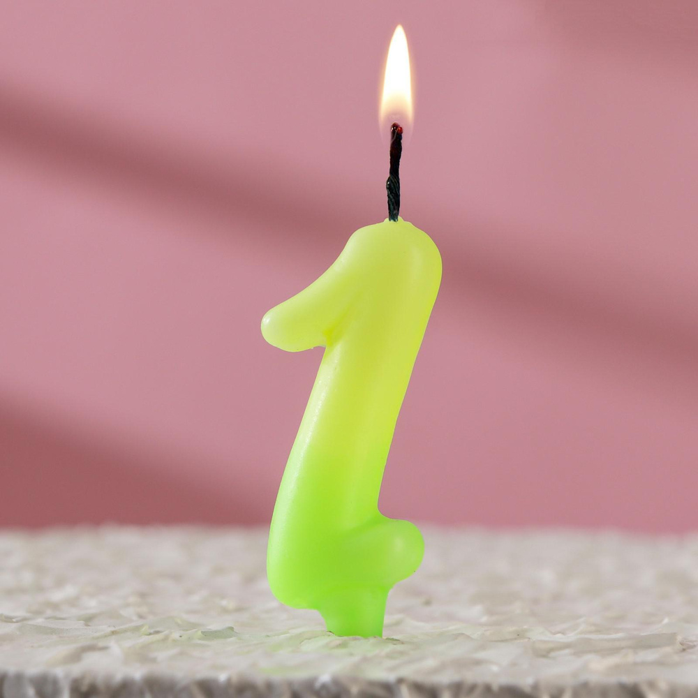Свечи для торта  "Люминесцентная" цифра "1". #1