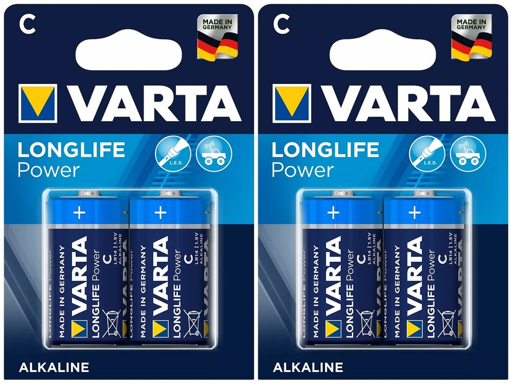 Батарейка Varta LONGLIFE POWER LR14 C 4 шт - купить с доставкой по ...