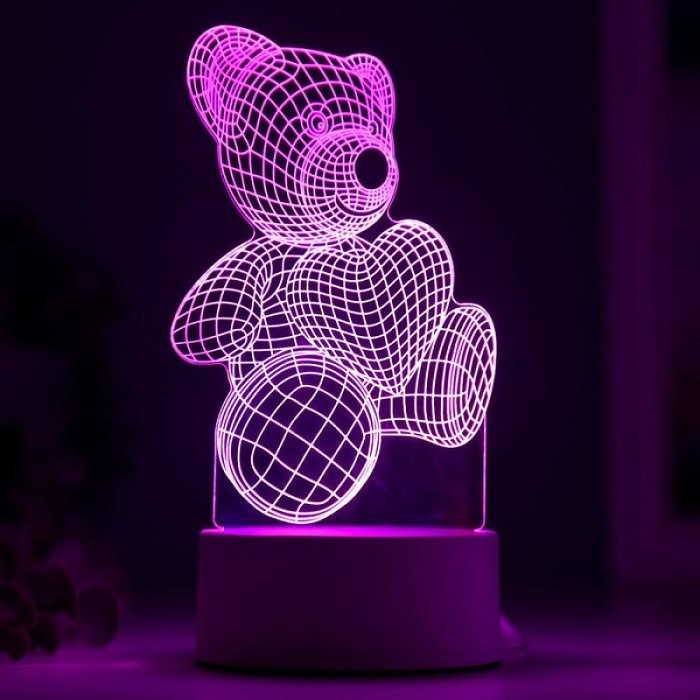 Ночник подарочный светильник Мишка с сердцем #1