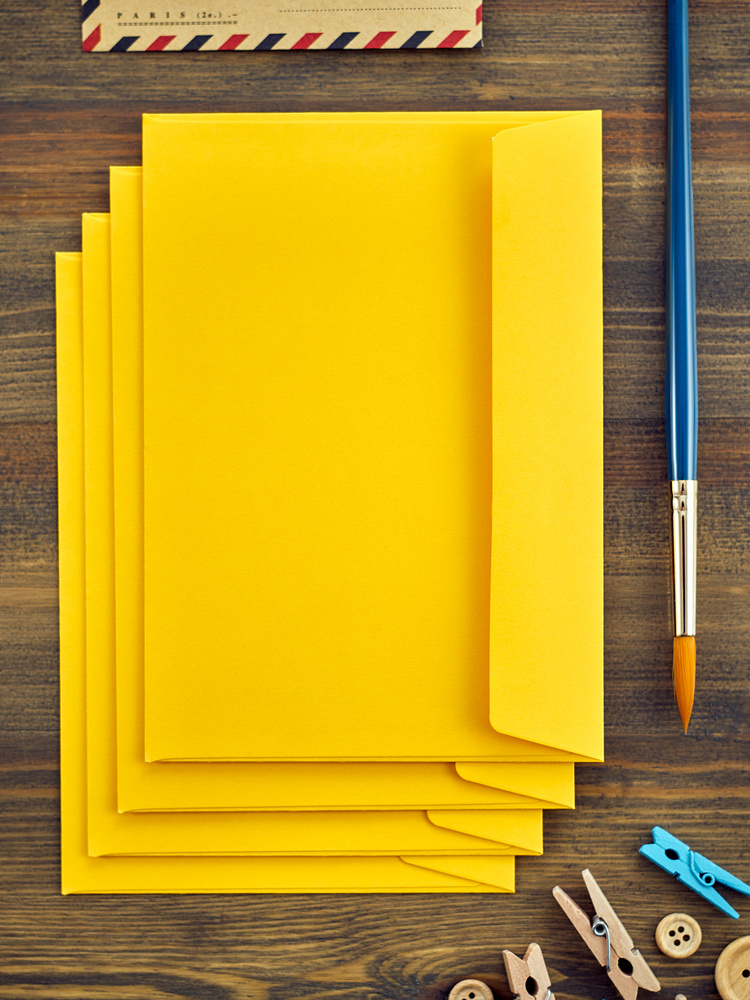 Конверт для денег Art of Home, 10 шт, С6 114х162 мм, светло-желтая бумага 120 г/м, силикон, подарочный #1