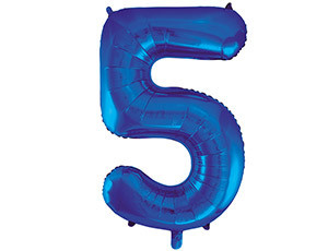 Шар фольгированный 40" "Цифра 5", цвет синий, Slim #1