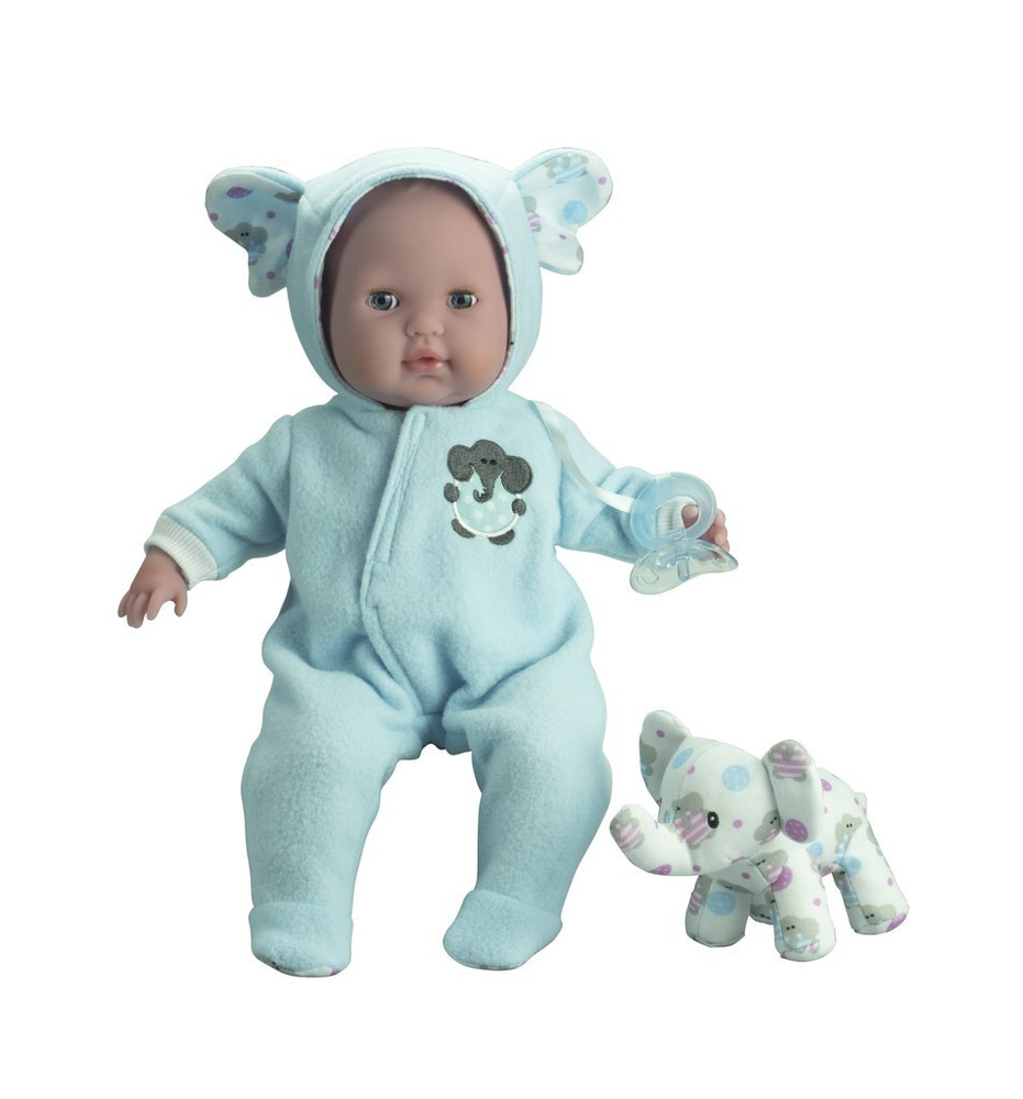 Кукла Berenguer Boutique Blue Soft Body Baby Doll Play Elephant (Беринжер девочка в голубом со слонёнком #1