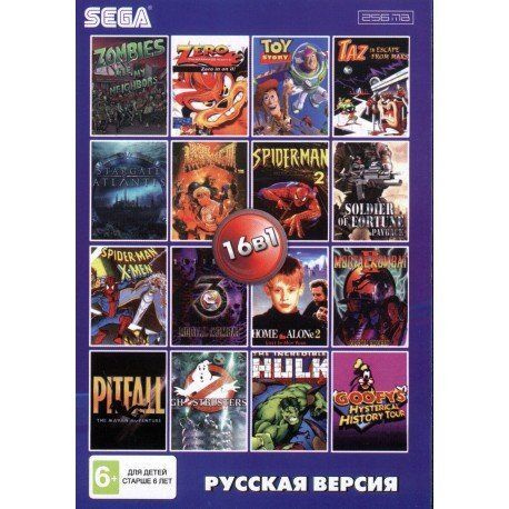 Игра 16 в 1 AA-160001 BARE KNUCKLE 3 / M K 2,3 / SPIDER MAN 2,3 / TOY STORY16 bit (16 bit, Русская версия) #1