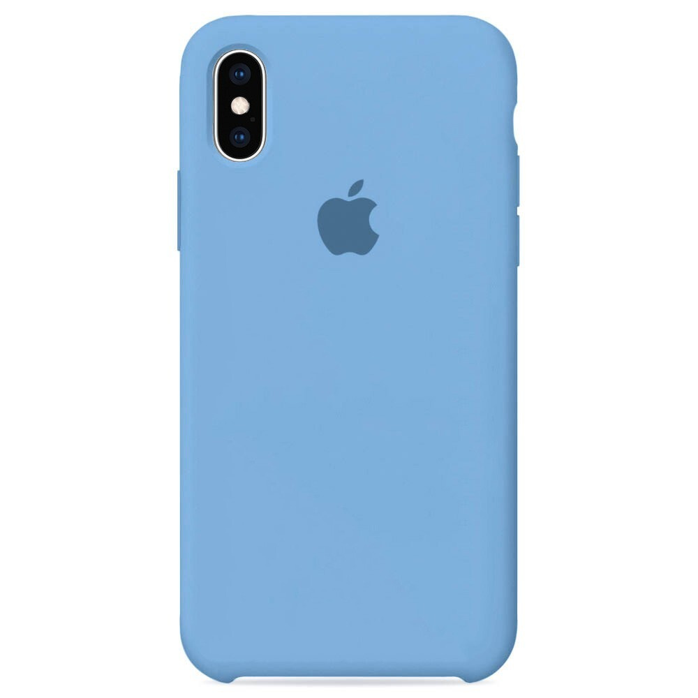 Силиконовый чехол для смартфона Silicone Case на iPhone Xs MAX / Айфон Xs MAX с логотипом, васильковый #1
