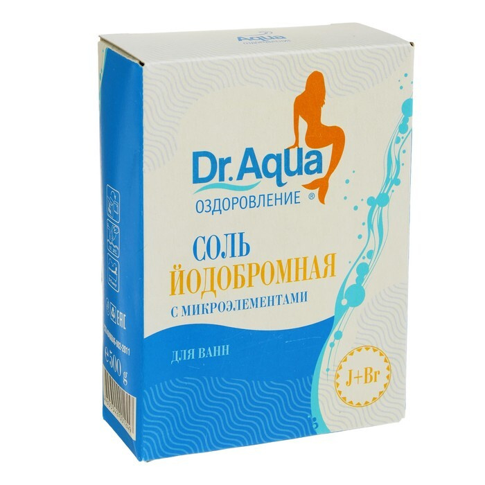 Соль морская для ванны Dr. Aqua, природная, йодобромная, 500 г  #1