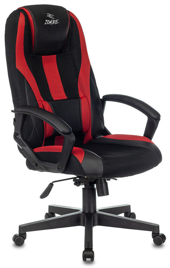 Бюрократ Игровое компьютерное кресло, Ткань, Искусственная кожа, черный, красный  #1
