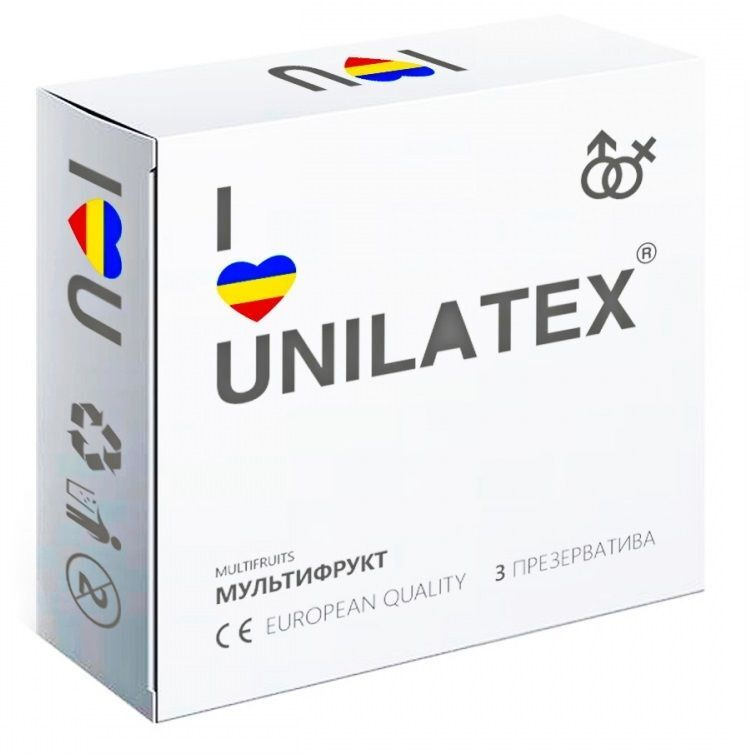 Разноцветные ароматизированные презервативы Unilatex Multifruits - 3 шт.  #1