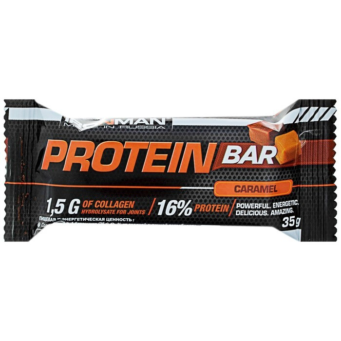 Протеиновый батончик IRONMAN Protein Bar с коллагеном, карамель, спортивное питание, 35 г  #1