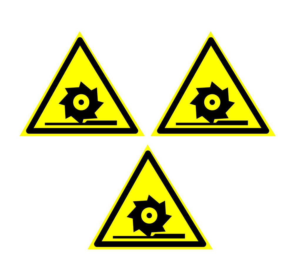 Наклейка W 22 Осторожно Режущие валы Размер 200х200 мм. 3 шт. #1