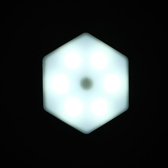 Набор светильник сенсорный "соты с пультом" 1 штука, 85х75мм, 6500К, 3*ААА (не в комплекте)  #1