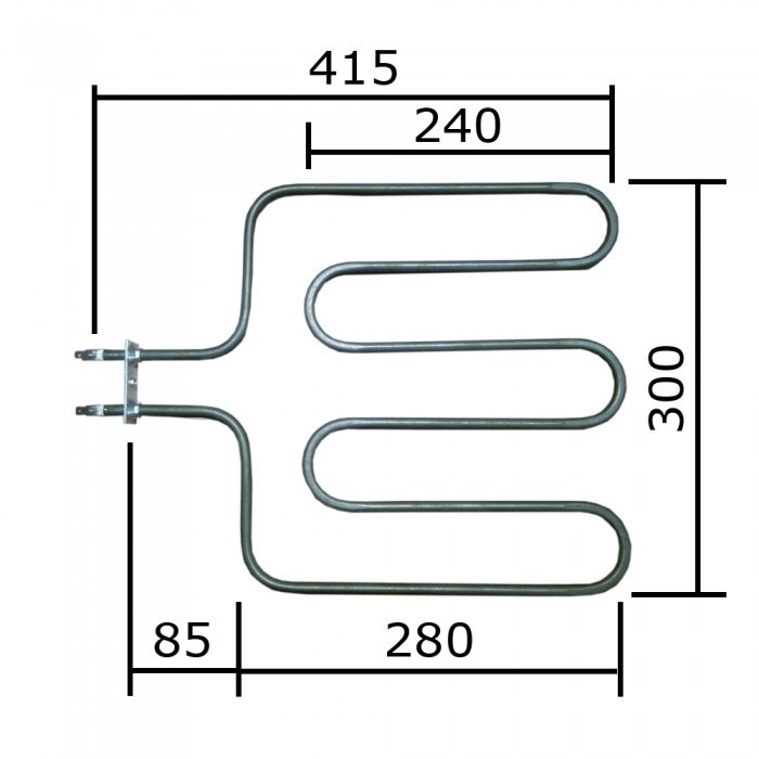 ТЭН для печей HARVIA 1500W, L295x385мм, прямой, 230V (HTS000HR) (p/n: 690-ZSK) #1