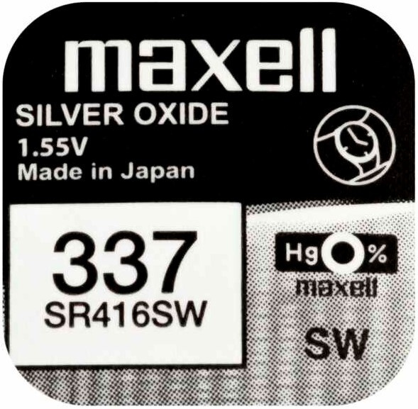 Часовая батарейка Maxell 337 (SR416SW) 1шт #1