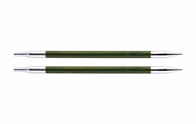 Спицы для вязания Knit Pro съемные, укороченные, деревянные Royale 5,5мм, зеленый, арт.29278  #1
