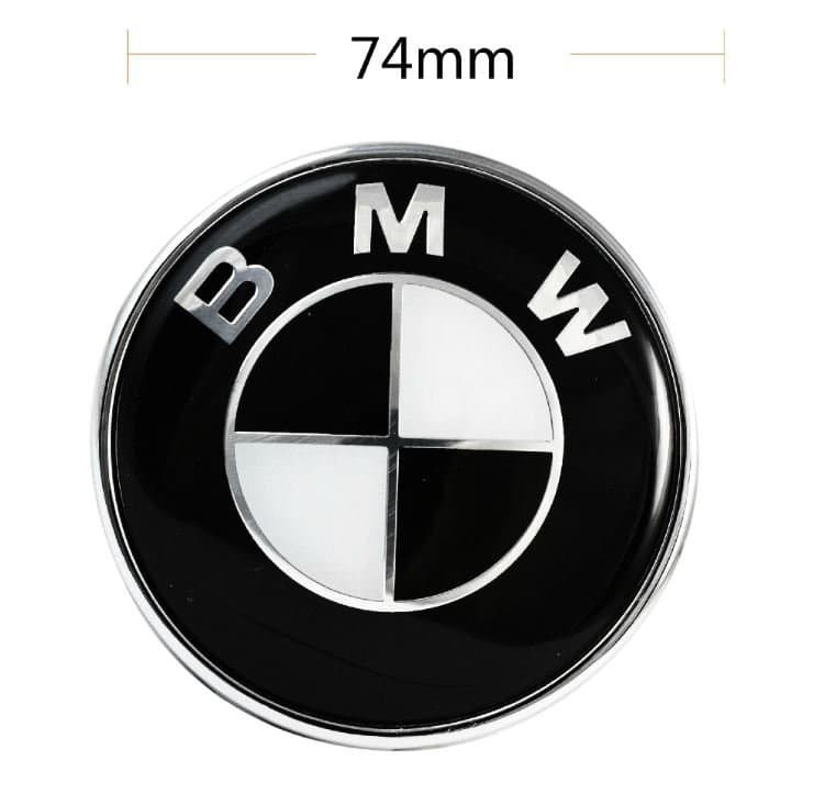 Эмблема Шильдик BMW БМВ на крыщку багажника цвет бело- черный  #1