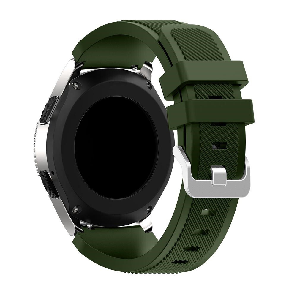 Силиконовый ремешок Twill Texture для часов Samsung Galaxy Watch 46 мм - зеленый  #1