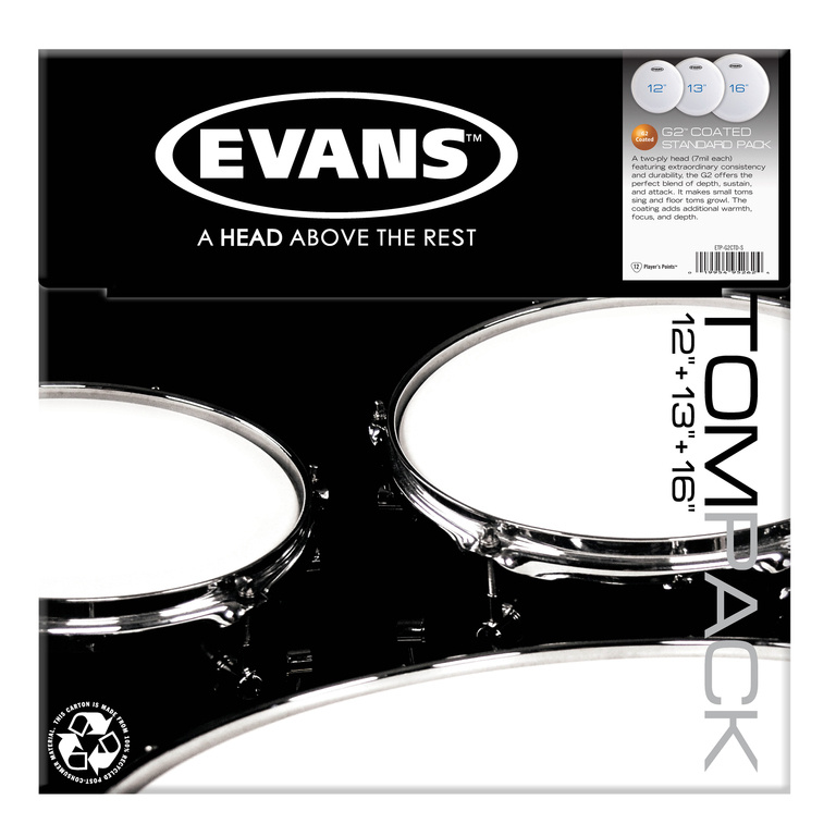 G2 Coated Standard Набор пластика для том барабана, 12"/13"/16", Evans ETP-G2CTD-S  #1