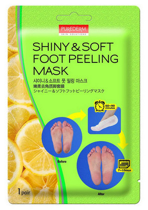 Purederm Отшелушивающая пилинг маска для ног Shiny&Soft Foot Peeling 50гр  #1