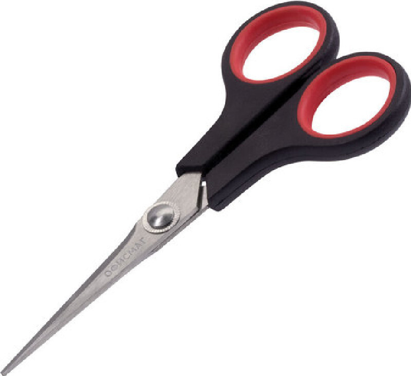Ножницы ОФИСМАГ "Soft Grip", 140 мм, резиновые вставки, черно-красные, 3-х сторонняя заточка, 236454 #1
