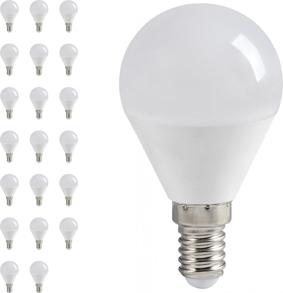 Светодиодная лампа IEK ECO 3W эквивалент 25W 4000K 216Лм E14 шар (комплект из 20 шт)  #1