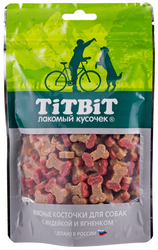 TiTBiT 3шт х 145г лакомство косточки мясные для собак с индейкой и ягненком  #1