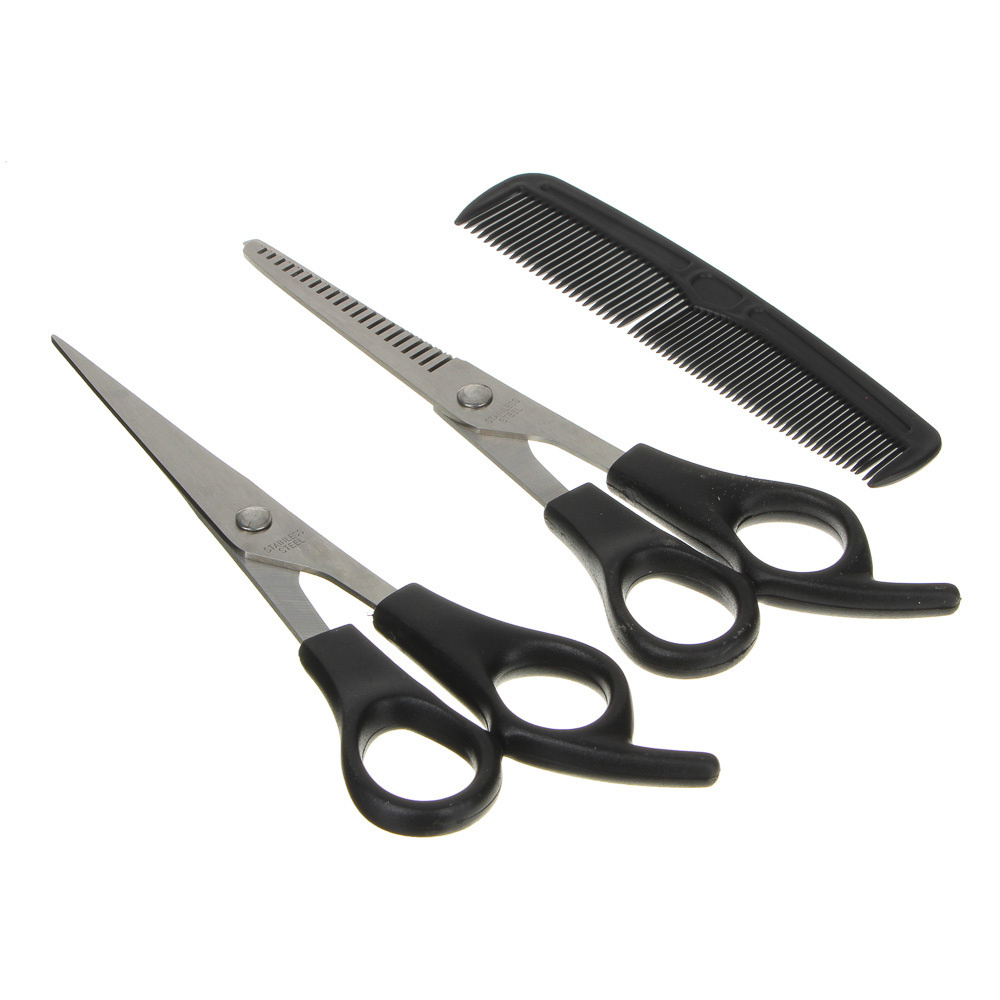 GALANTE Набор: ножницы парикмахерские 2шт 17,7см + расческа 12,4см, металл, пластик 12 наборов  #1