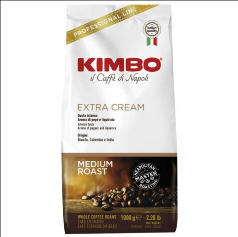 Кофе в зернах KIMBO "Extra Cream" (Кимбо "Экстра Крим"), натуральный, 1000 г, вакуумная упаковка  #1