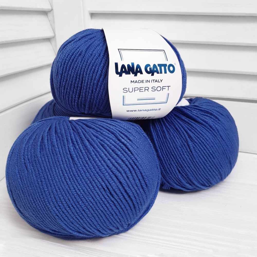 Пряжа Lana Gatto - Super Soft (13993 -василек), 125м/50г, 3 шт. (Лана Гатто - Супер Софт/Supersoft)  #1