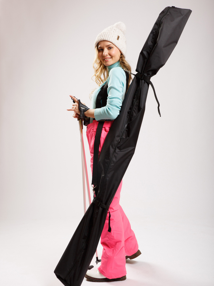 Чехол для беговых лыж Case For Scooter на 1-2 пары, лыжный чехол, лыжная сумка, черный, 205 см  #1