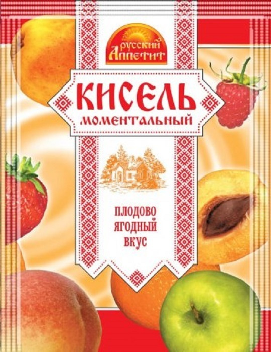 Кисель "РУССКИЙ АППЕТИТ" Плодово-Ягодный вкус, 90 г, 10 шт. #1
