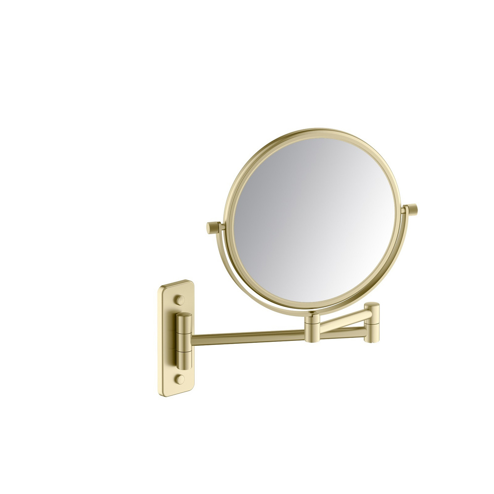 Зеркало косметическое двустороннее с 5 - кратным увеличением Timo Selene 17076/17 золото матовое  #1
